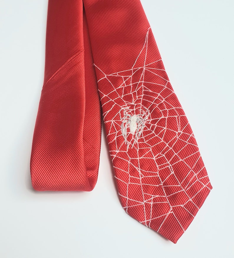 Krawatte mit Spinnennetz Stickerei Spider-Man image 3