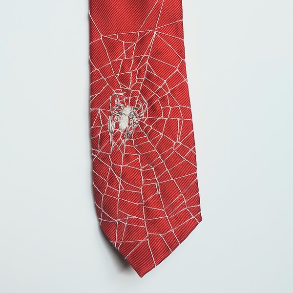 Krawatte mit Spinnennetz Stickerei Spider-Man