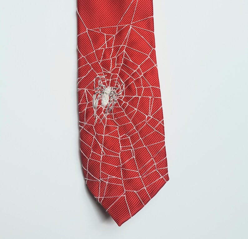 Krawatte mit Spinnennetz Stickerei Spider-Man image 1