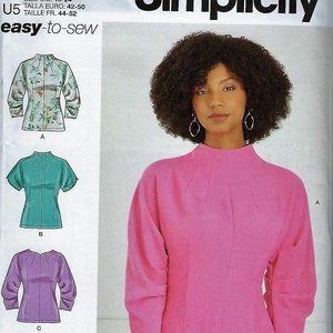 Simplicity Easy To Sew Pattern #9705/R11702~Misses' Fitted, Back Zipper Tops~Misses Sz 6-14 ~Uncut F Folds