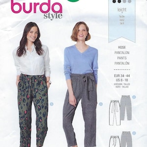 Burda Style Pattern #6298~Misses Elastic Waist Pants-Pull On Crop Leg~Misses Sz 8-18~Uncut F Fold