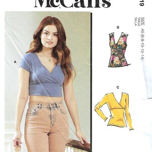 McCalls M8219 Knit Top Sewing Pattern, Misses Size 6-24, Uncut