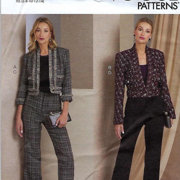 Vogue Patterns #V1993/V1994~Misses’ Jacket and Trousers~Misses Sz  6-14 or 16-24~Uncut F Folds