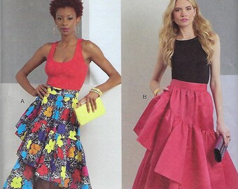 Brand New Vogue Patterns #V1957/R11848~Misses'Asymmetric Ruffled  Skirts~Misses Sz 18-26~Uncut F Folds
