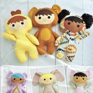 Simplicity Easy To Sew Pattern #9665/R11710~Plush Dolls~One Sz~Uncut F Folds