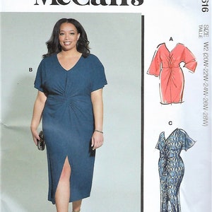 McCall&#39;s M8340 Knit Dress Sewing Pattern: Women&#39;s Plus Size 20W-28W