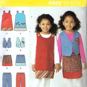 Simplicity Pattern #1568~ Child's Jumper, Vest, Trousers and Skirt~Child Sz 3-8~Uncut F Fold