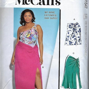 McCalls Sewing Pattern M8328: Women&#39;s Knit Twist Skirt, Slit, Plus Size