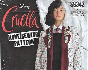 Simplicity Disney Cruella #9342~lined Boyfriend Jacket Unisex