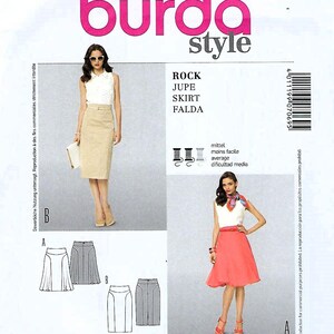 Burda Style Pattern #7069~ Misses Skirts,Slim and Full Shape ~Misses Sz 8-20~Uncut F Fold