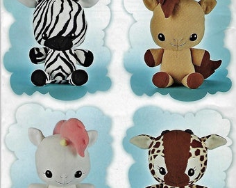 Simplicity Pattern  #8034/H0236~Teacup Lion Designs-Stuffed Animals 16 .5" Tall-Unicorn-Horse-Zebra-Giraffe-One Size New