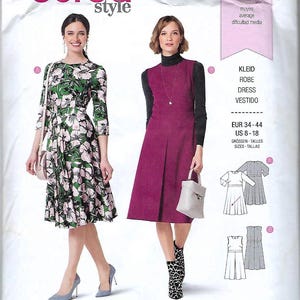 Burda Style Dress Pattern #6297, Misses Size 8-18, Uncut