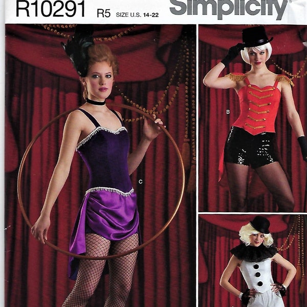 Simplicity Costume Pattern #8972/R10291~Cosplay~Fantasy Ring Master, Circus Performer,Clown Halloween Costume~Misses Sz 6-14 or 14-22~New