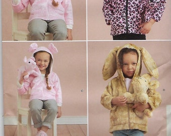 Simplicity Pattern #9391/R11196~Toddlers' Jackets and Small Plush Animals~Toddler Sz 1/2-4~Uncut F Folds