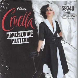 Simplicity Costume Pattern #9341~Disney Cruella Deville All Business Coat~Misses Sz 6-14 or 14-22 ~Uncut F Fold