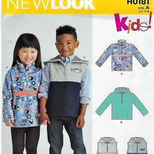 New Look Sewing Pattern #6590/H0181~Children&#39;s Pullover Vest or Top~Child Sz 3-8~New-Uncut