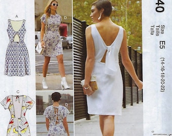 McCall's Pattern #M7740~ Misses' Dresses~Sleeve and Back Variations~Sz 14-22~New Uncut F Folds