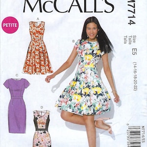 Mccall s M7714 Misses miss Petite Dresses Sewing Pattern Size 6 8 10 12 14 or 14 16 18 20 22 Etsy