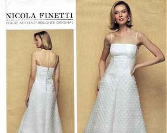 Vogue Designer Pattern #V1626~Nicola Finetti~Misses Lined Dress~Exposed Centre Back Zipper~Misses Sz 12-20~New Uncut