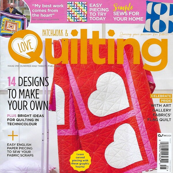 New~LOVE PATCHHWORK & QUILTING~Issue #125 June 2023~14 Bright Bold Designs!