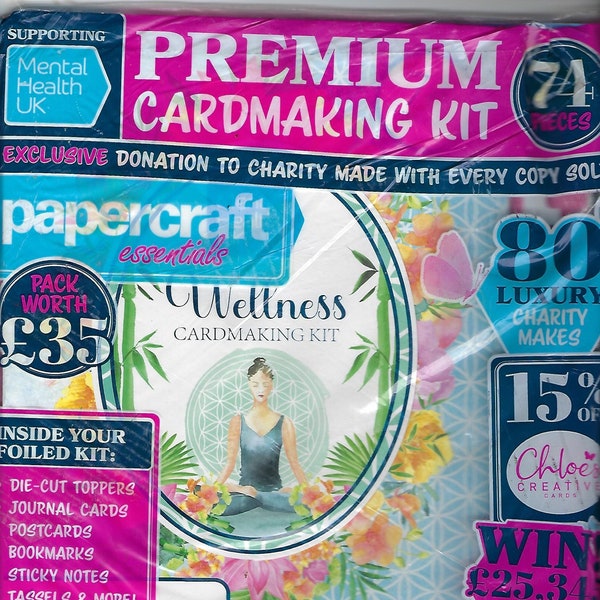 Brand New~Papercraft Essentials Magazine #223~Free Mental Health UK Wellness Cardmaking Kit