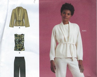 Simplicity Pattern #9383~Misses' Jacket, Knit Top and Trousers~6-14 or 16-24~Uncut F Folds