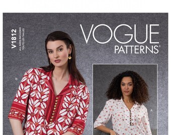 Vogue Pattern #V1812~Misses Tunic~Misses Sz 4-26~Uncut F Folds~No Pattern Envelope Incl