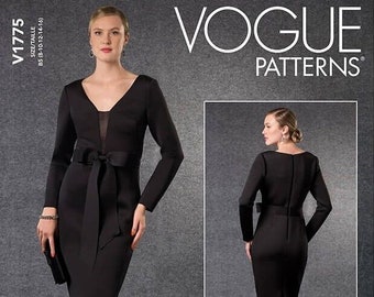 Vogue Badgley Mischka Platinum Pattern #V1775~ Misses' Little Black Cocktail Dress-Misses Sz 8-16 or 16-24~UncutF Folds