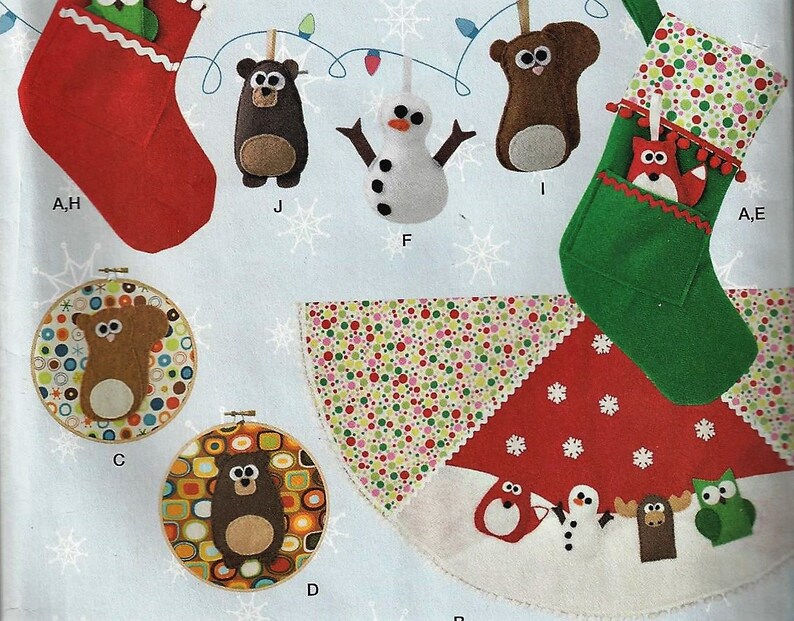 Simplicity 1516 Christmas Crafts Sewing Pattern Felt Etsy