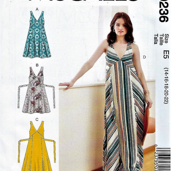 McCalls  Pattern #M7945/R10236~Misses'Pull-Over Dress in 2 Lengths~Misses Sz= 14-22 ~Uncut F Fold