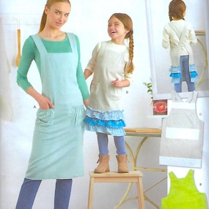 New Simplicity Pattern #9436~Adults&#39; & Children&#39;s Aprons~ ~Child Sz 4-16-Adult Sz 30-48 in.~Uncut F Fold