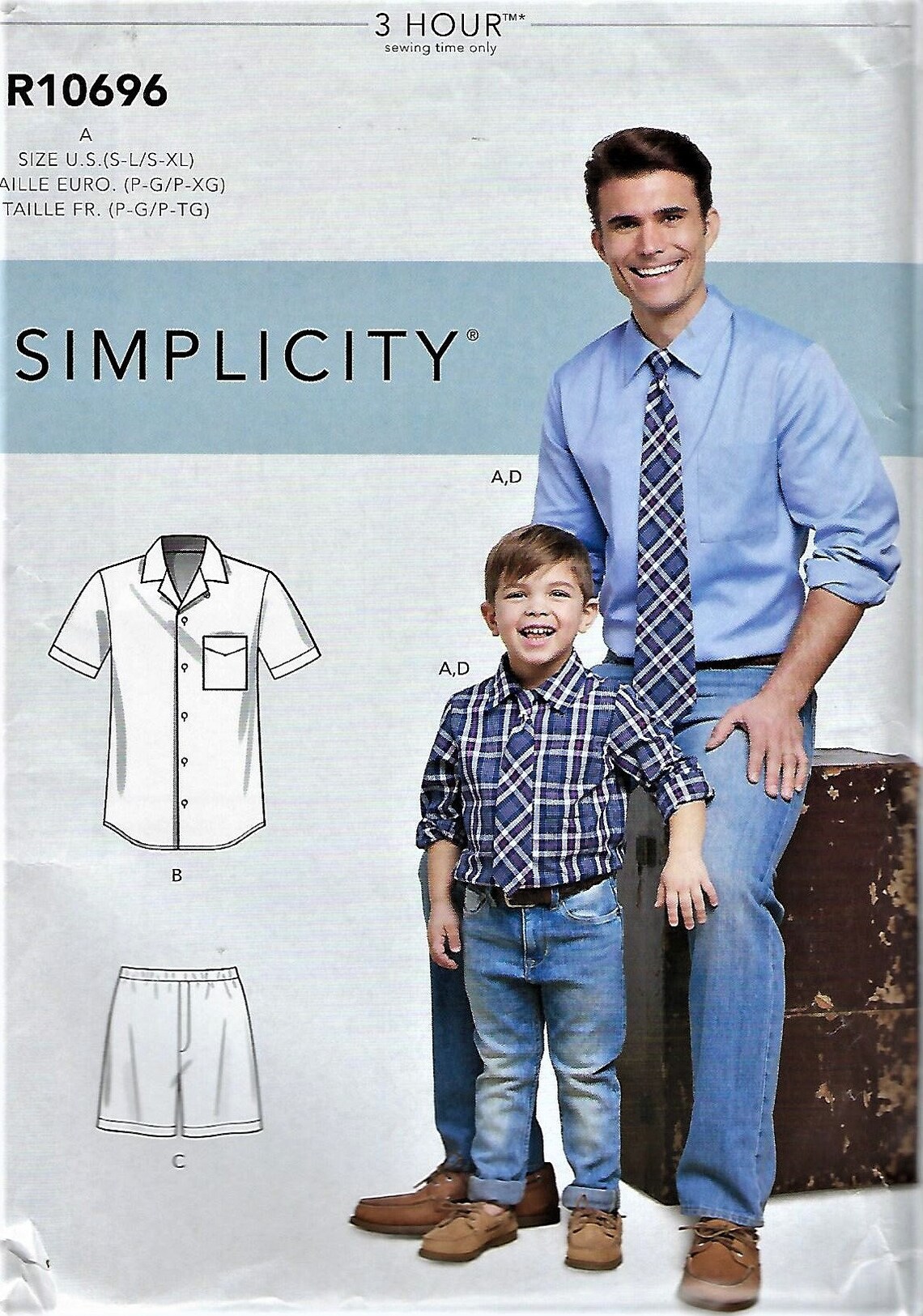 Simplicity 3-hour Pattern 8180/R10696Boys' Men's | Etsy