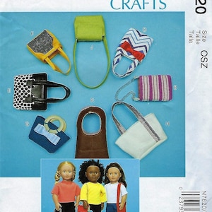 McCall&#39;s Pattern #M7820~Bags For 18&quot; Dolls~One Sz~New Uncut F Folds