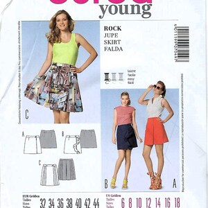 Burda Young Pattern #7049~Cute Short Wrap Skirt-3 Versions~Misses Sz 6-18~Uncut F Fold