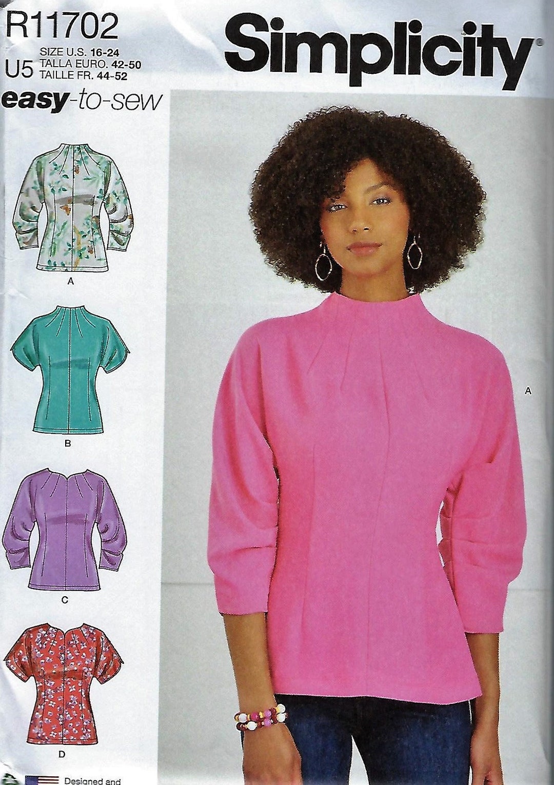 Simplicity Easy to Sew Pattern 9705/r11702misses' Fitted, Back Zipper