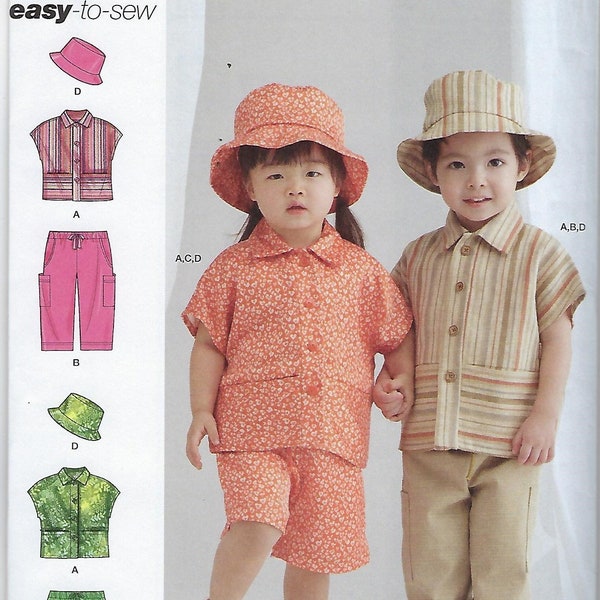 Brand New Simplicity Pattern #9798/R11800~Toddlers' Top, Trousers, Shorts and Hat in Three Sizes~Toddler Sz 1/2-4~Uncut F Fold