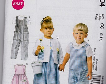 New McCalls Easy TODDLER ROMPER and DRESS Pattern M6304 Szs Toddler 2-4 Uncut Factory Folded