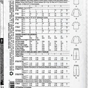 May include: A sewing pattern for children's tops and pants. The pattern includes instructions for making a variety of tops, including short-sleeved, long-sleeved, and tank tops, as well as pants. The pattern is available in sizes 3-8. The pattern includes a chart with measurements for each size.