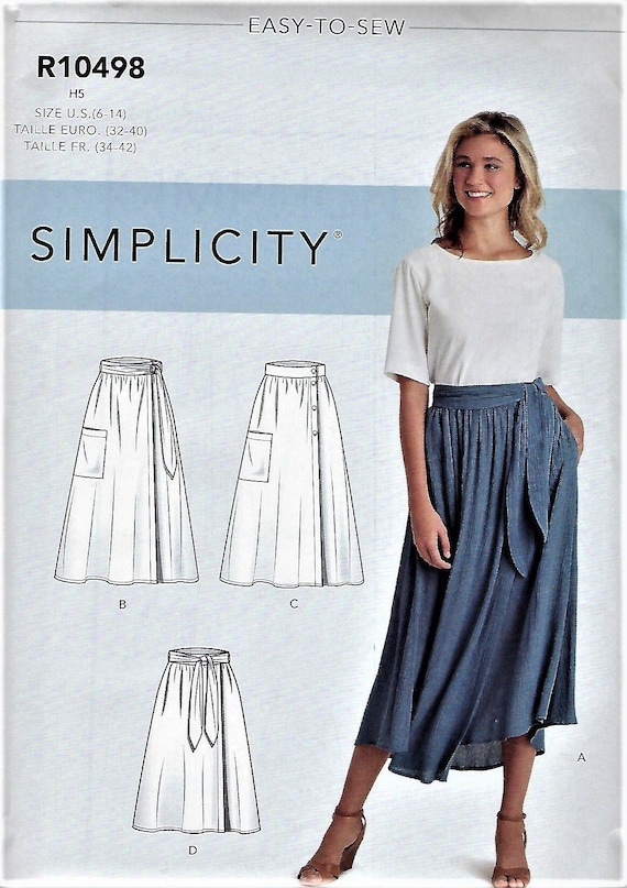Box Pleat Simplicity 8743 Pleated Maxi Skirt Pattern Long Skirt