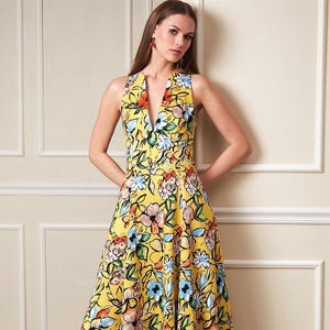 vogue fit and flare dress pattern Vogue V-neck Dress Pattern V8489 - Misses' Fit & Flare (size 8-16 or 18-24)