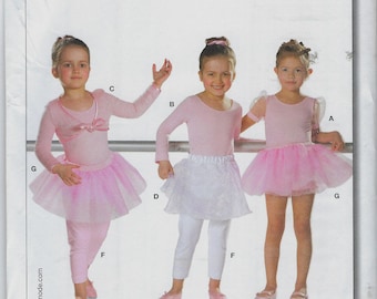 Burda Kids Pattern #9629~Dancewear-Leotard, Ballet Skirt and Leggings~ Uncut F Fold
