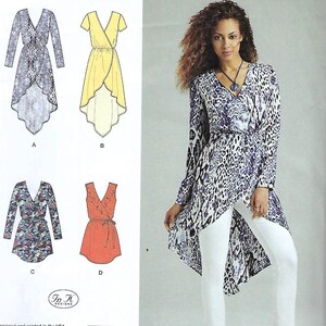 Simplicity Pattern #1064~Easy-To-Sew Misses Tunics-Shaped Hemline-Length Option~Misses Sz 6-14 or 14-22~Uncut F Fold