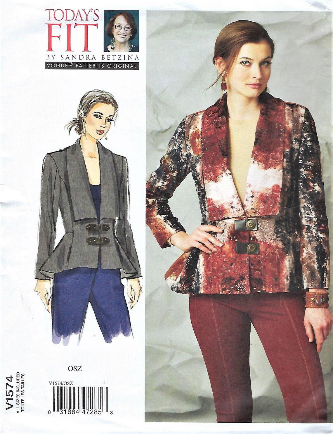 Vogue Designer Pattern Sandra Betzina Today's Fit Etsy