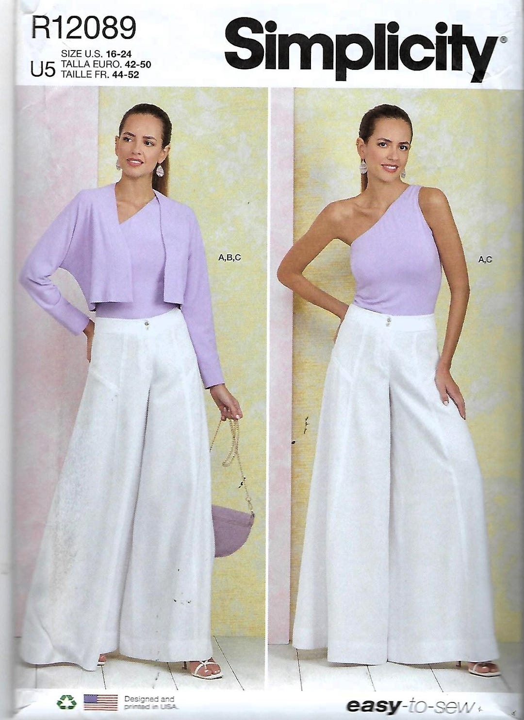 Simplicity R12090 Simplicity Easy-to-sew Pattern #9925/R12089~ Misses' Pants, Knit Shrug ...