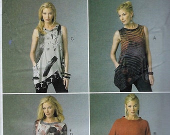 Butterick Katherine Tilton Pattern #B6101~Misses' Loose Fit Pullover Tunic~Misses Sz 4-14 or 16-26~Uncut Fold