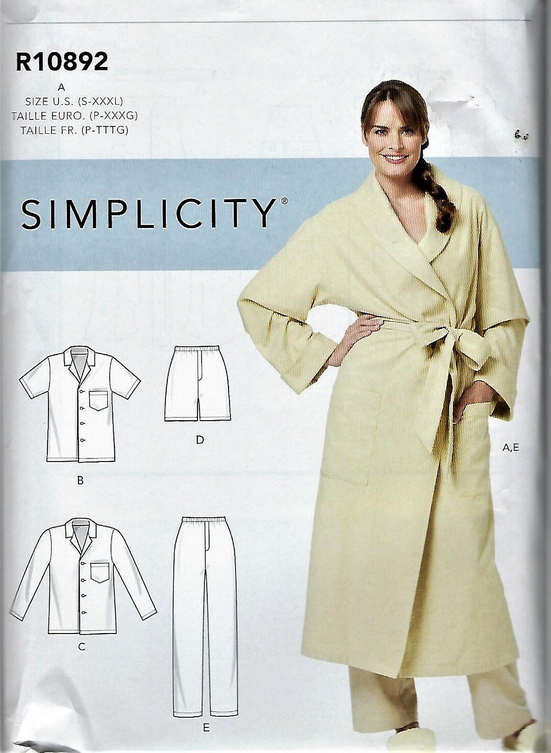 Simplicity 9217r10892misses' & Men's Robe Pajamas - Etsy