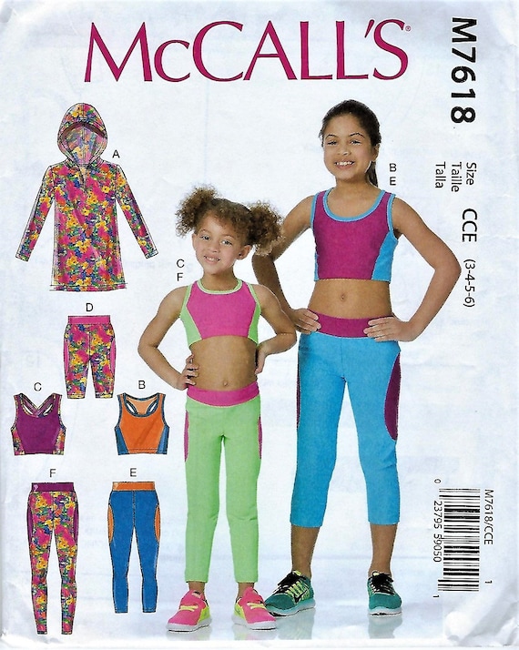 Mccall's Pattern m7618children's/girls' Activewear Tops and