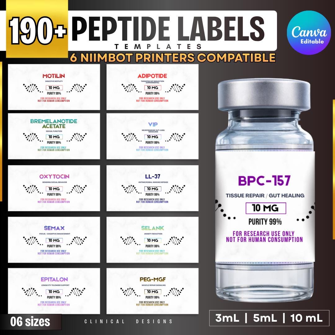 Peptide Labels Templates, Printable Peptide Vial Labels Templates ...