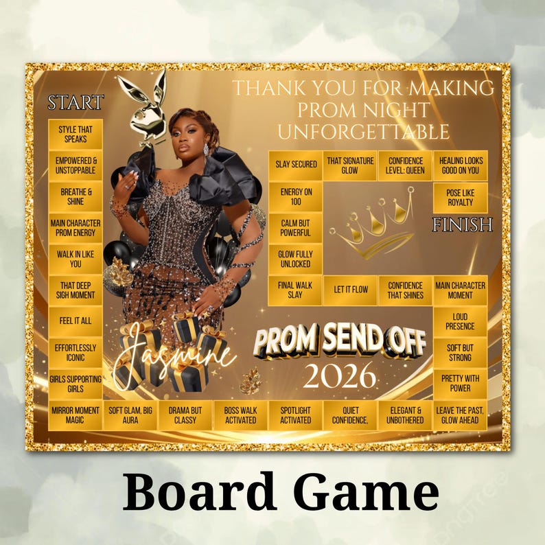 Gold Prom Bundle, Prom Send off Templates, Party Favors, Prom Decor ...