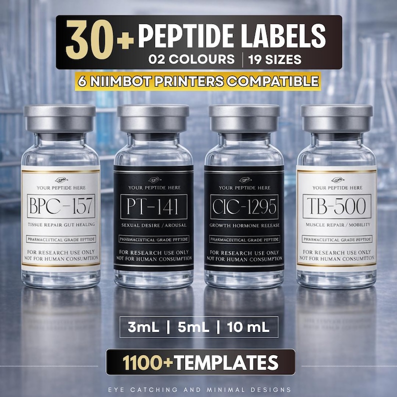 Peptide Labels Templates, Printable Peptide Vial Labels Template ...